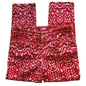 Jones New York Sport Women's 5-Pocket Fiesta Pants Red + Ivory Stretch pants